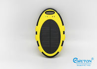 O banco portátil preto amarelo das energias solares, 5000mAh Dual banco portátil externo do poder de USB