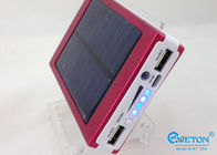 banco portátil vermelho das energias solares de 10000 mAh, carregador posto solar do telemóvel com tocha