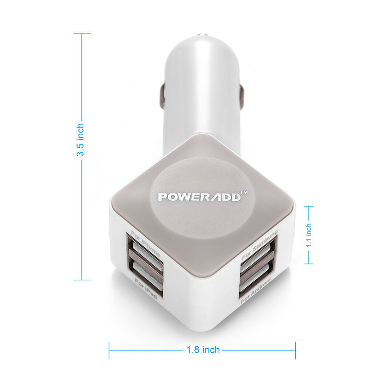 adaptador positivo do carregador do carro da galáxia S6 S5 S4 USB de Samsung do iPhone 6 com porto 4